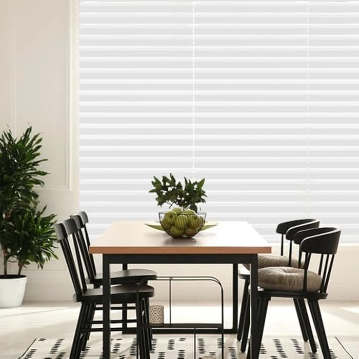 Kokorona Cordless Zebra Blinds Roller Shades for Windows Day and Night Blinds with Valance, Dual Layer Sheer Shades for Light Control Light filtering Privacy, White, 47" W x 72" H (119.4 W x H 183 cm) by Kokorona - Image 6