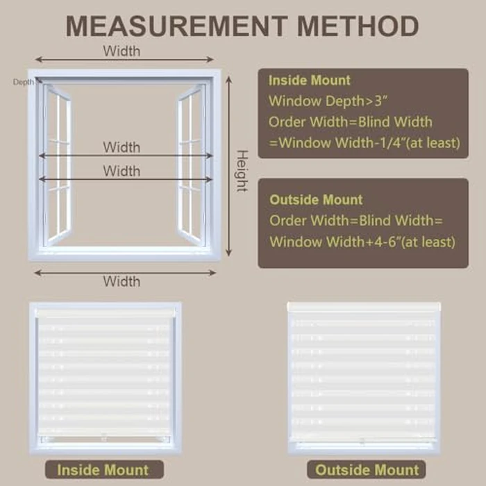 Kokorona Cordless Zebra Blinds Roller Shades for Windows Day and Night Blinds with Valance, Dual Layer Sheer Shades for Light Control Light filtering Privacy, White, 47" W x 72" H (119.4 W x H 183 cm) by Kokorona - Image 7