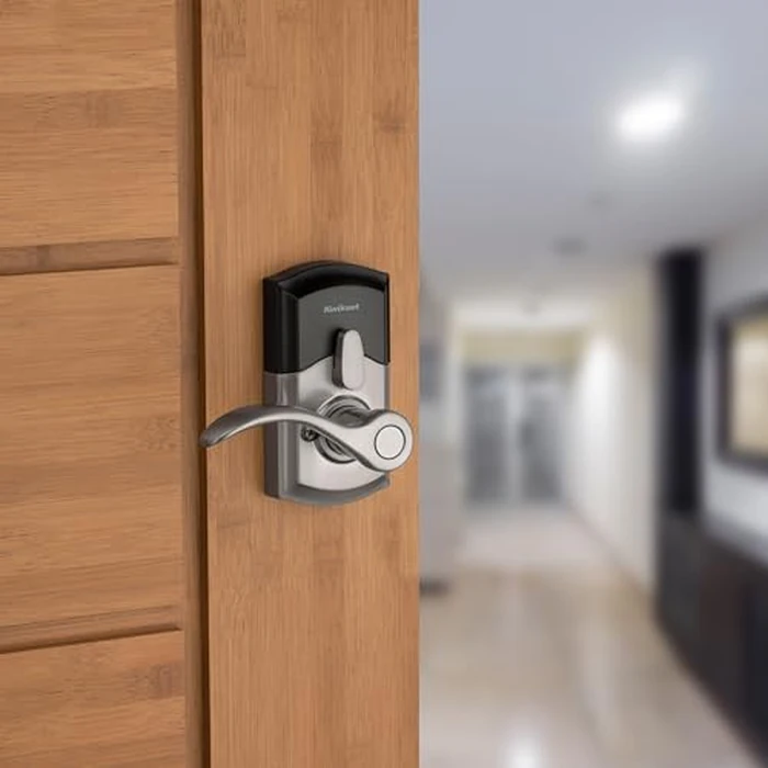 Kwikset SmartCode 955 Pembroke Light Commercial 10-Button Keypad Electronic Lever, Convenient Keyless Entry, 3-Year Battery Life and High Traffic Durability in Satin Nickel by Kwikset - Image 3