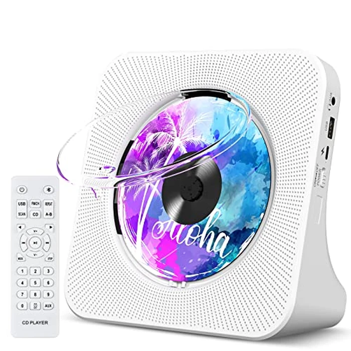 Gueray Portable CD Player with Bluetooth, Desktop CD Music Players for Home with Speakers and Remote Control, Support AUX&USB FM Radio Cool Men's Music Lovers Christmas Birthday Gifts,Cool Room Decor by Gueray - Used - Like New condition