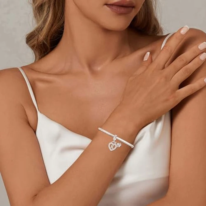 Letter Z Charms for Charms Bracelet: Silver Heart Alphabet Initial Dangle Charms Bead for Bracelets and Necklaces, Birthday Mother's Day Christmas Jewelry Gifts For Women by MAVTZRE - Image 2