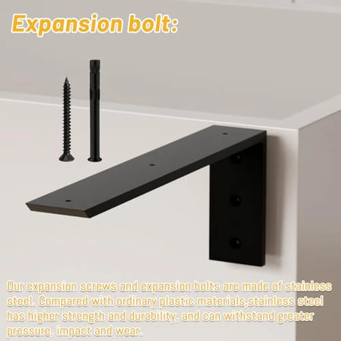 Countertop Support Bracket 12 inch 4 Pack (3/8" Thick),Premium Heavy Duty Granite Countertop Brackets 12"x6"x2.5",Shelf L Bracket Mantel Corbels for Quartz,Wood,Concrete and Laminate Countertops by Cuguords - Image 6