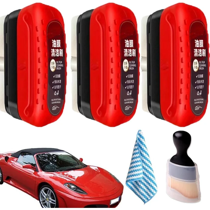 3PC Upgrade Automotive Oil Film Cleaning Brush,New Coating for Windshield Glass Oil Film Remover, Car Glass Remover for Windshield Improves Clarity and Visibility by JUHANG - Used - Acceptable condition