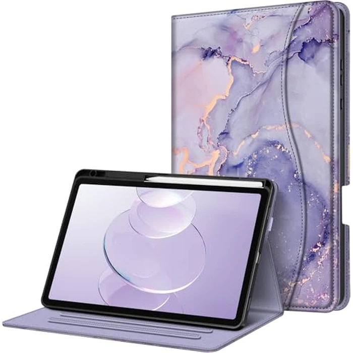 Fintie Case for Samsung Galaxy Tab S11 5G 11 Inch 2025 Model (SM-X730/X736B) with S Pen Holder, Multi-Angle Viewing Soft TPU Back Cover with Pocket, Auto Wake/Sleep (Lilac Marble) by FINTIE - Used - Good condition - CA$8.61