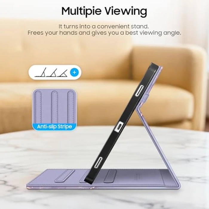 Fintie Case for Samsung Galaxy Tab S11 5G 11 Inch 2025 Model (SM-X730/X736B) with S Pen Holder, Multi-Angle Viewing Soft TPU Back Cover with Pocket, Auto Wake/Sleep (Lilac Marble) by FINTIE - Image 5