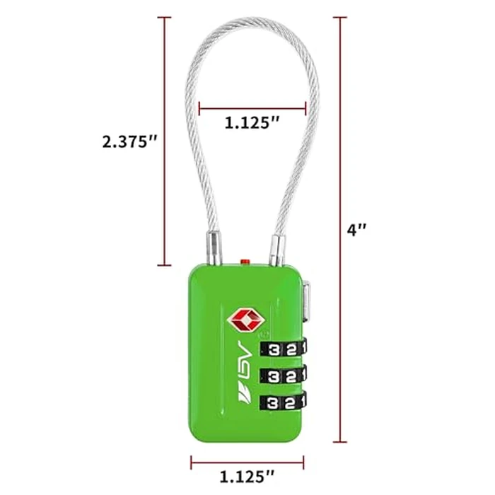 TSA Accepted Luggage Travel Lock, Set-Your-Own Combination Lock for School Gym Locker, Luggage Suitcase Baggage Locks, Filing Cabinets, Toolbox, Case(Green, 4 Pack) by BV - Image 6