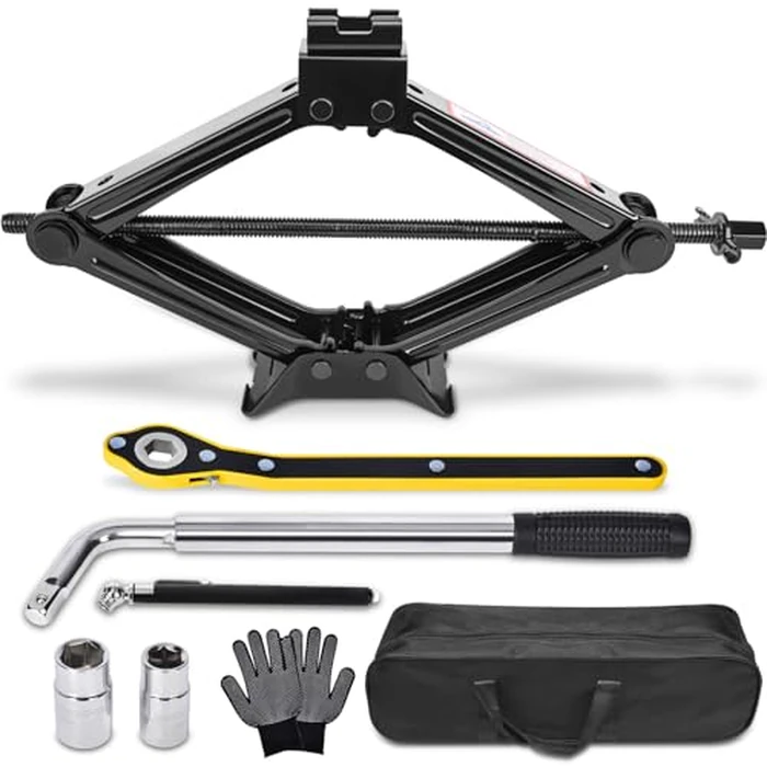 Scissor Car Jack 2.5 Ton (5511 lbs) Tire Changing Kit with Lug Wrench - Emergency Kit for Car, SUV, MPV by Gurduenon - Used - Very Good condition - US$35.19