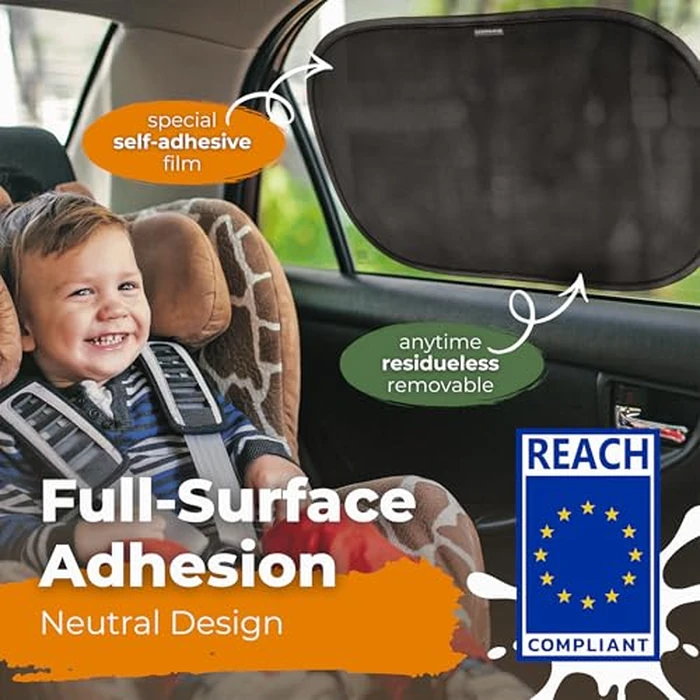 CARAMAZ Car Window Shade for Baby with Certified UV-Protection 2 Pack - 20"x12" by CARAMAZ - Image 2