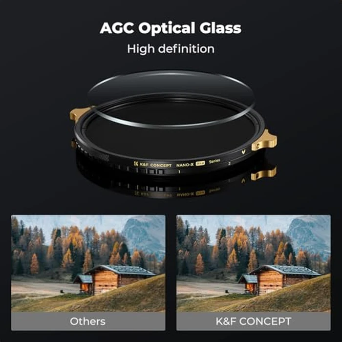 K&F CONCEPT Nano-X PRO 72mm Variable ND Filter ND2-ND32 - Ultra-Low Reflectance, AGC Optical Glass, Brass Frame, 36-Layer Nano Coating, Hard-Stop VND Filter by K&F CONCEPT - Image 7