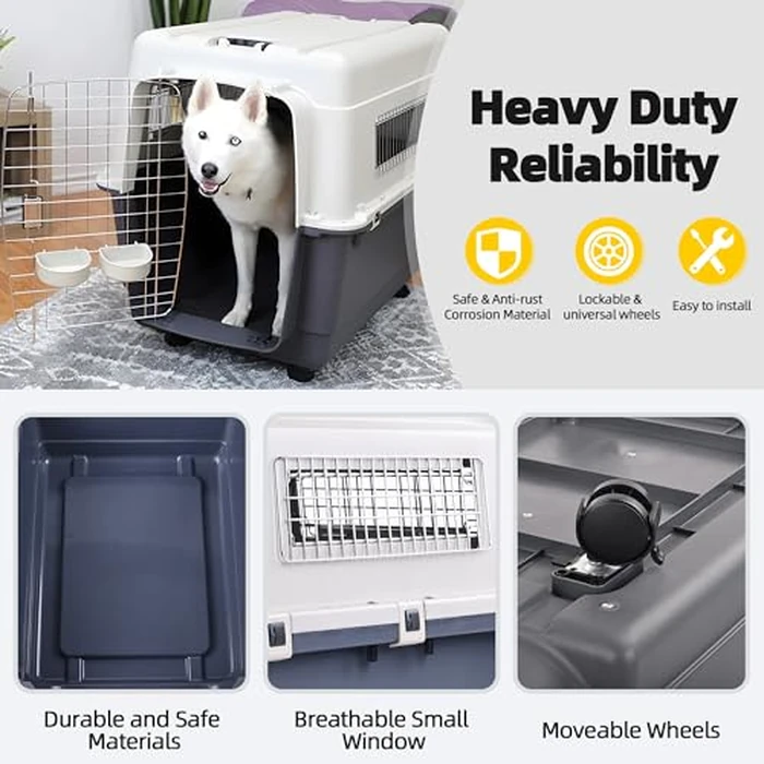 Elevon Plastic Kennels, Plastic Dog Crate, Airline Approved Pet Carrier for Dogs and Cats Longer Traveling, XLarge by Elevon - Image 3