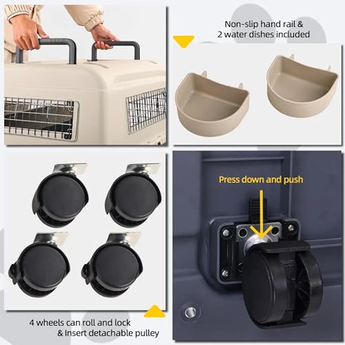 Elevon Plastic Kennels, Plastic Dog Crate, Airline Approved Pet Carrier for Dogs and Cats Longer Traveling, XLarge by Elevon - Image 5