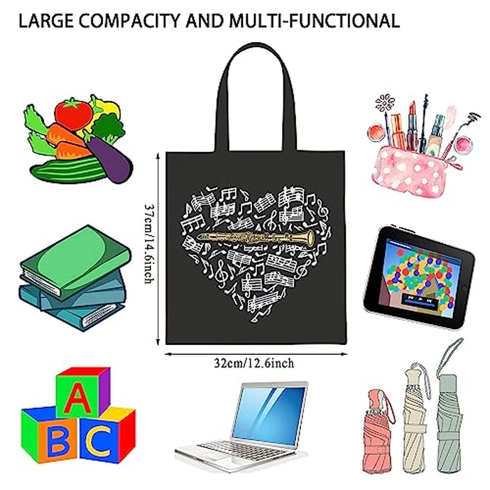 TSOTMO Clarinetist Tote Bag - Music Lover's Gift - Clarinet Gift For Women by TSOTMO - Image 4