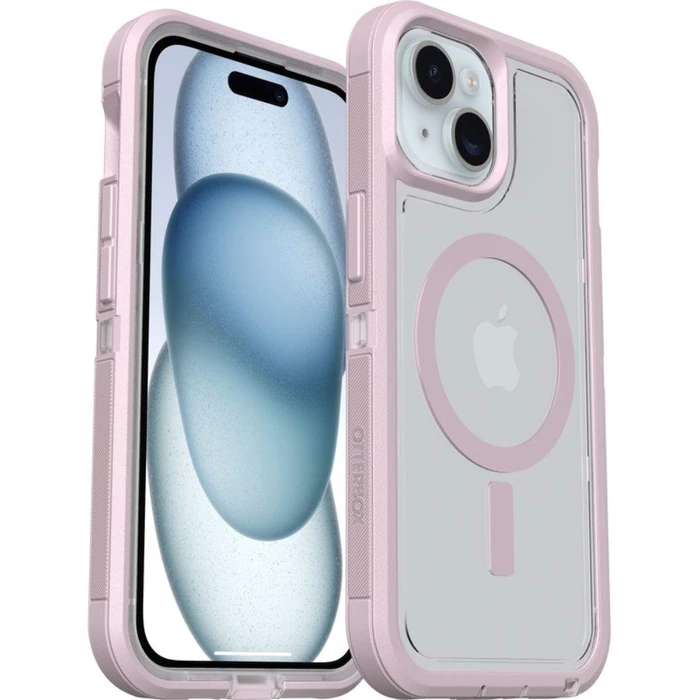 OtterBox Defender XT Clear Phone Case with MagSafe for iPhone 16 - Mountain Frost (Clear/Pink) by OtterBox - Image 1