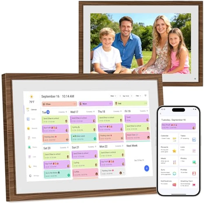 10.1 Inch Digital Calendar Chore Chart with Touchscreen - Full HD Interactive Display, Wall & Desk Mountable Family Planner, to-Do List & Meal Planner, Digital Picture Frame Gifts for Women Mom by Canupdog - Used - Very Good condition - US$65.09