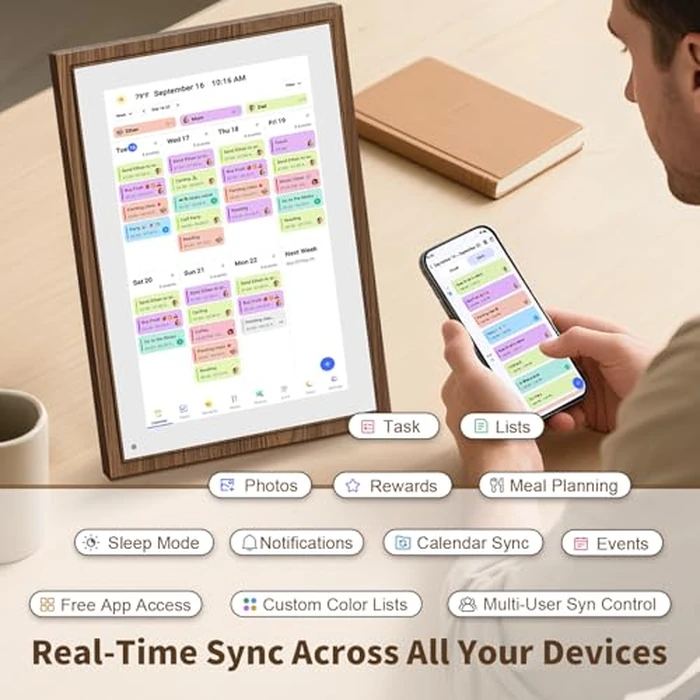 10.1 Inch Digital Calendar Chore Chart with Touchscreen - Full HD Interactive Display, Wall & Desk Mountable Family Planner, to-Do List & Meal Planner, Digital Picture Frame Gifts for Women Mom by Canupdog - Image 3