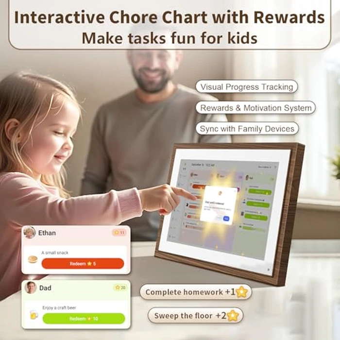 10.1 Inch Digital Calendar Chore Chart with Touchscreen - Full HD Interactive Display, Wall & Desk Mountable Family Planner, to-Do List & Meal Planner, Digital Picture Frame Gifts for Women Mom by Canupdog - Image 4