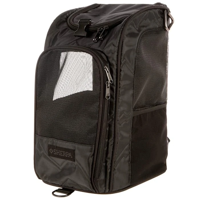Sherpa Deluxe Guaranteed On Board Convertible Pet Carrier & Backpack, Black, Medium by Sherpa - Used - Like New condition