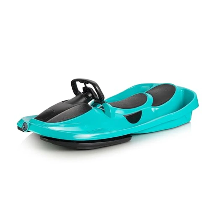 Snow Sled for Kids - Double Seater Sledge, Easy Turning Steering Wheel, Anti-Slip Soft Seats, Massive Brake, Durable Plastic Sled, Lightweight, Outdoor Toys, Snow Toys, Age 3+, 140 kg by Gizmo Riders - Used - Like New condition - CA$175.68