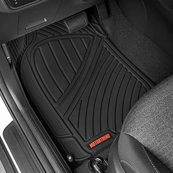 Motor Trend FlexTough Performance All Weather Rubber Car Floor Mats with Cargo Liner - Full Set Front & Rear Floor Mats for Cars Truck SUV, Automotive Floor Mats (Black) by Motor Trend - Image 4