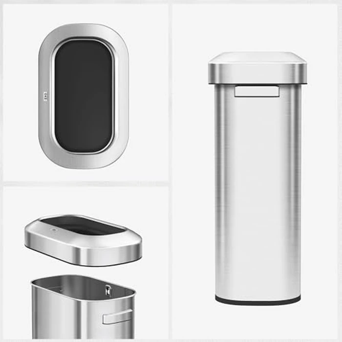 EKO Urban 24 Gallon/ 90 Liter Open Top Stainless Steel Slim Commercial Trash Can, Tall Kitchen Garbage Bin, Heavy-Duty Commercial Grade Large Trash Can for Home, Office, Hotel, Cafe, Restaurant, Dorm by EKO - Image 7