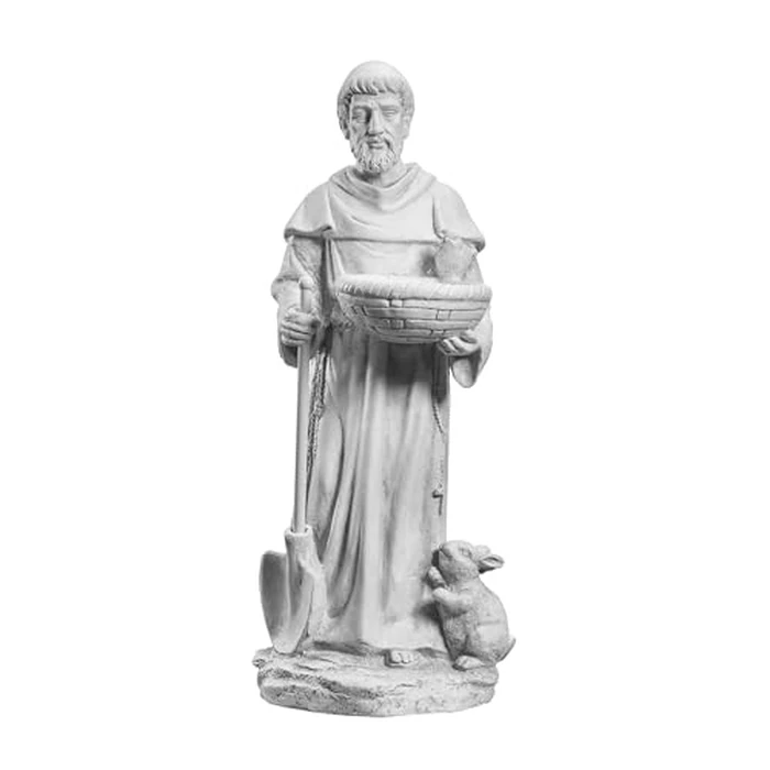BESBLEE St Francis 28.7Inch Tall Large Garden Outdoor Religious Statue and Sculptures for Home Decor Birdfeeder All Season Yard Patio Lawn Hallway Sculpture Magnesium Oxide Stone by BESBLEE - Image 7