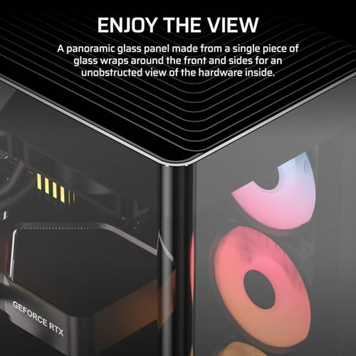 CORSAIR Frame 4500X RS-R ARGB Panoramic Glass Mid-Tower PC Case - InfiniRail Mounting System, Fits Dual 360mm Radiators, GPU Anti-Sag, 3X RS120R Fans Included - Black by Corsair - Image 3