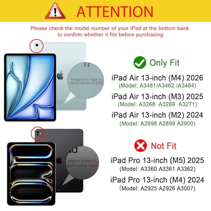 ProCase for New iPad Air 13 Inch Case M4/M3/M2 (2026/2025/2024), 13" Slim Smart Cover with Translucent Hard Shell Back, Supports Touch ID, Auto Wake/Sleep -Melonpink by ProCase - Image 2