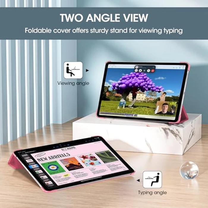 ProCase for New iPad Air 13 Inch Case M4/M3/M2 (2026/2025/2024), 13" Slim Smart Cover with Translucent Hard Shell Back, Supports Touch ID, Auto Wake/Sleep -Melonpink by ProCase - Image 4