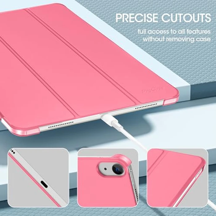 ProCase for New iPad Air 13 Inch Case M4/M3/M2 (2026/2025/2024), 13" Slim Smart Cover with Translucent Hard Shell Back, Supports Touch ID, Auto Wake/Sleep -Melonpink by ProCase - Image 7