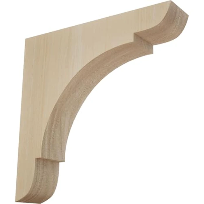 Ekena Millwork BKTW01X08X08OLRW 1 3/4" W X 8" D X 8" H Medium Olympic Wood Bracket, Rubber Wood by Ekena Millwork - Used - Acceptable condition - CA$6.91