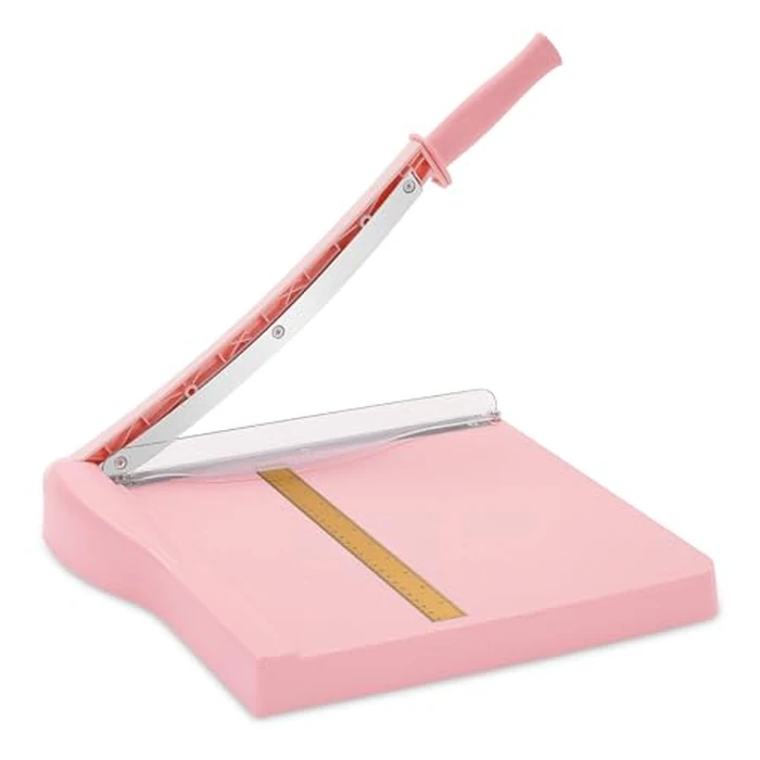 Paper Cutter, Paper Slicer with Safety Guard and Blade Lock, 12" Cut Length Guillotine Paper Cutter with 16 Sheet Capacity, Paper Cutters and Trimmers for Cardstock Cardboard (Pink) by NOKAPIN - Used - Very Good condition - CA$24.33