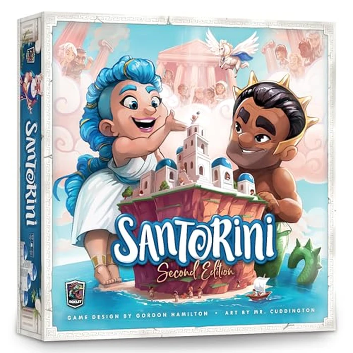 Santorini: Second Edition Board Game - 2-4 Player Greek Strategy Game with 3D Towers & God Powers by Roxley Games - Used - Very Good condition - US$42.35