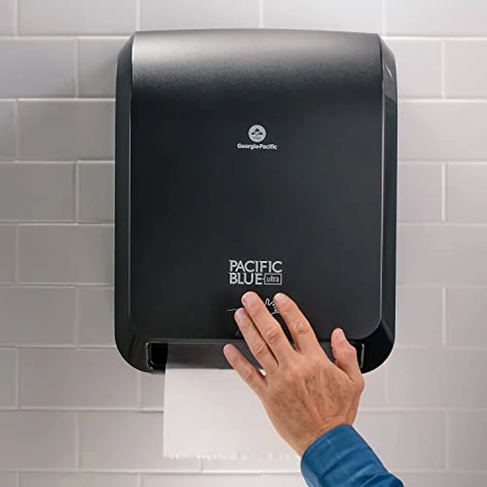 Pacific Blue Ultra 8" High-Capacity Automated Touchless Paper Towel Dispenser by GP PRO (Georgia-Pacific); Black; 59590; 12.9" W x 9" D x 16" H; 1 Dispenser by Georgia-Pacific - Image 2
