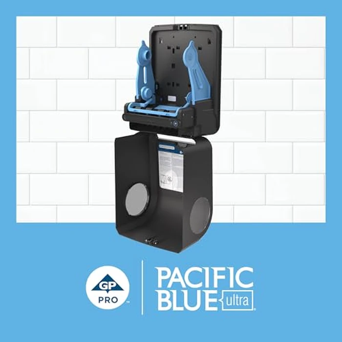 Pacific Blue Ultra 8" High-Capacity Automated Touchless Paper Towel Dispenser by GP PRO (Georgia-Pacific); Black; 59590; 12.9" W x 9" D x 16" H; 1 Dispenser by Georgia-Pacific - Image 3