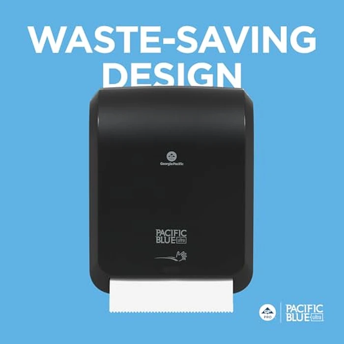 Pacific Blue Ultra 8" High-Capacity Automated Touchless Paper Towel Dispenser by GP PRO (Georgia-Pacific); Black; 59590; 12.9" W x 9" D x 16" H; 1 Dispenser by Georgia-Pacific - Image 7