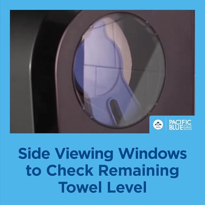 Pacific Blue Ultra 8" High-Capacity Automated Touchless Paper Towel Dispenser by GP PRO (Georgia-Pacific); Black; 59590; 12.9" W x 9" D x 16" H; 1 Dispenser by Georgia-Pacific - Image 9