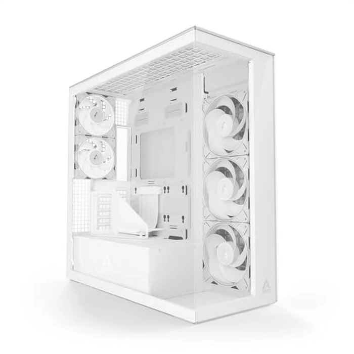 ARCTIC Xtender VG (White) with Vertical GPU Mount - PC Case, Tempered Panorama Glass, 2 x 420 mm Radiator Support, Full Tower, Big Tower, E-ATX, 5X A-RGB Fans pre-Mounted - White by ARCTIC - Image 2