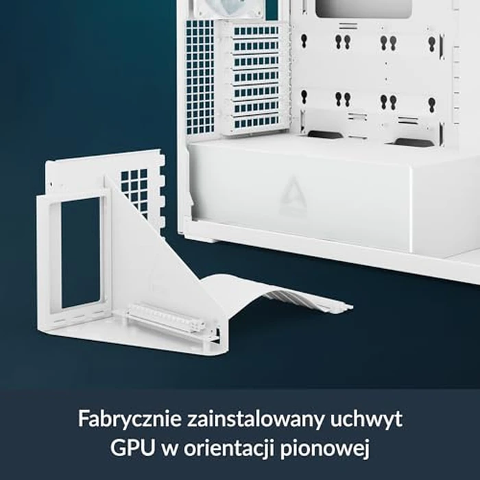 ARCTIC Xtender VG (White) with Vertical GPU Mount - PC Case, Tempered Panorama Glass, 2 x 420 mm Radiator Support, Full Tower, Big Tower, E-ATX, 5X A-RGB Fans pre-Mounted - White by ARCTIC - Image 3