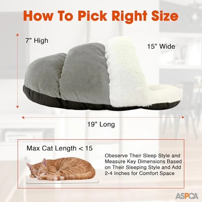 ASPCA - Cat Cave Bed for Indoor Cats Cozy Warm Felt House Dome for Cats & Kittens Soft, Warm & Plush Cave Bed with Removable Cushion Enclosed Pet Hideout Comfort Security 23' x 17" x 6" by ASPCA - Image 6