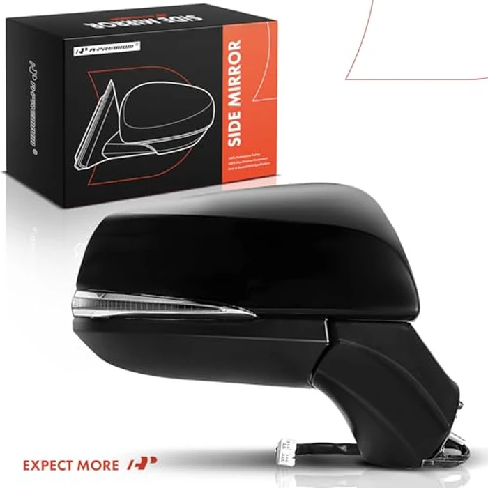 A-Premium Passenger Side Power Door Mirror Compatible with Toyota RAV4 2019 2020 2021 2022 - Heated Manual Folding w/Turn Signal Black and Blind Spot Detection Outside Rear View Mirror by A-premium - Image 9