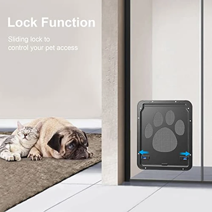 Ownpets Pet Screen Door,Inside Door 8x10x0.4 inch,Lockable Magnetic Flap Screen Automatic Lockable Black Door for Puppy Dog and Cat Door by Ownpets - Image 6