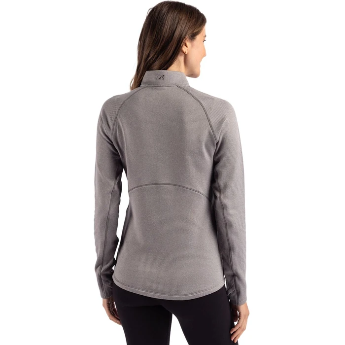 Cutter & Buck Peshastin Eco Fleece Recycled Womens Half Zip Pullover, Elemental Grey Heather, M by Cutter & Buck - Image 2