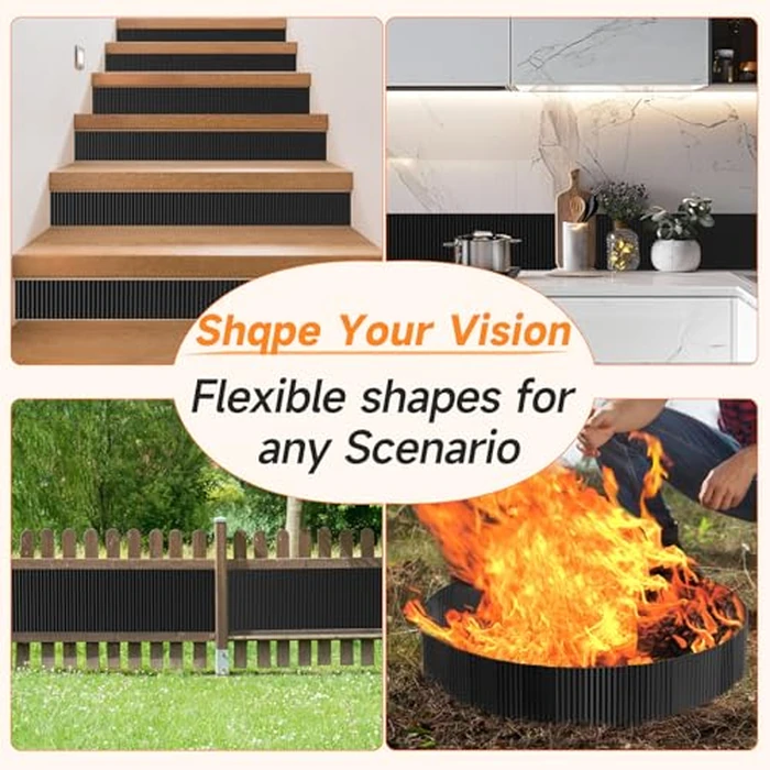 Corrugated Garden Edging,6"x20Ft Galvanized Steel Landscape Edging & Lawn Edging Border,Metal Garden Border for Flower Beds,Garden,Lawn,Raised Beds & Tree Surrounds(Black) by GTSABWAY - Image 7