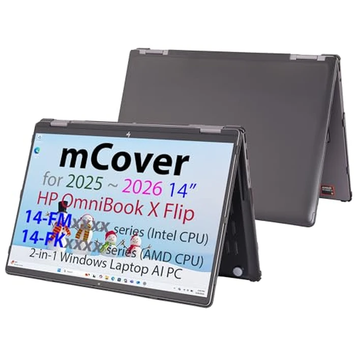 mCover Hard Case ONLY Compatible for 2025+ 14" HP OmniBook X Flip 14-FMxxxx 14-FKxxxx 2-in-1 (with 360 degrees Hinge) Windows Laptop (NOT Fitting Any Other HP Models)- Black by mCover - Used - Like New condition - US$20.96