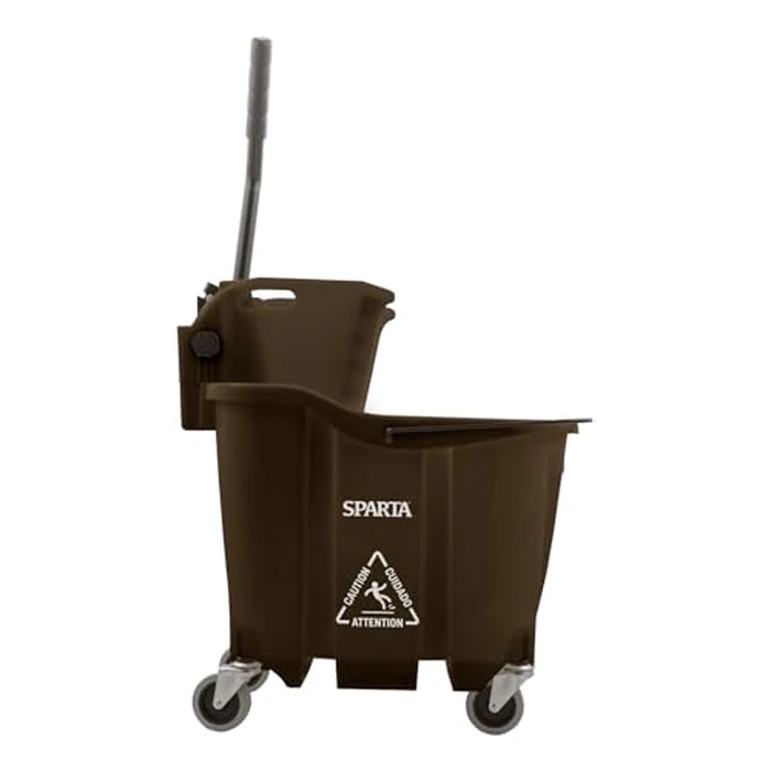 Carlisle FoodService Products Omnifit Mop Bucket with Side Press Wringer for Floor Cleaning, Kitchens, Restaurants, Office, And Janitorial Use, Polypropylene (Pp), 35 Quarts, Brown by SPARTA - Image 1
