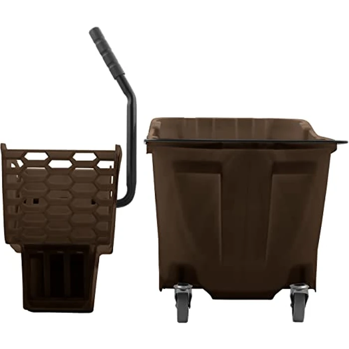 Carlisle FoodService Products Omnifit Mop Bucket with Side Press Wringer for Floor Cleaning, Kitchens, Restaurants, Office, And Janitorial Use, Polypropylene (Pp), 35 Quarts, Brown by SPARTA - Image 2