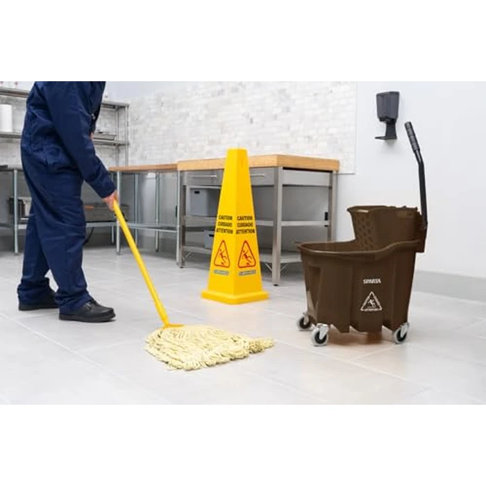 Carlisle FoodService Products Omnifit Mop Bucket with Side Press Wringer for Floor Cleaning, Kitchens, Restaurants, Office, And Janitorial Use, Polypropylene (Pp), 35 Quarts, Brown by SPARTA - Image 3