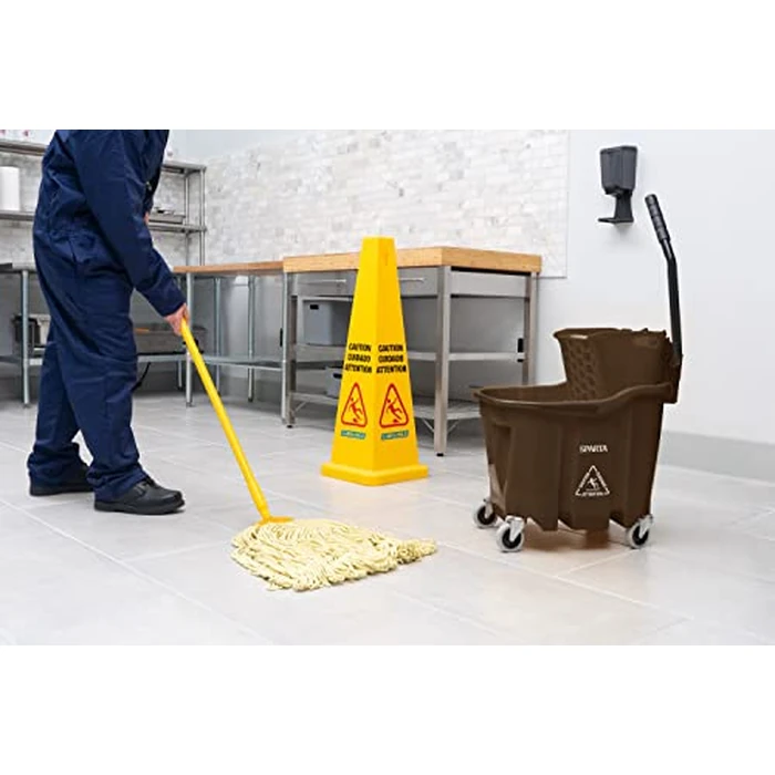 Carlisle FoodService Products Omnifit Mop Bucket with Side Press Wringer for Floor Cleaning, Kitchens, Restaurants, Office, And Janitorial Use, Polypropylene (Pp), 35 Quarts, Brown by SPARTA - Image 4