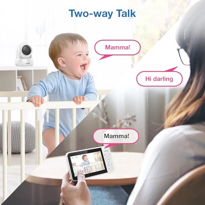 VTech VM924-2 5" Pan Tilt Zoom Video Baby Monitor with 2 Cameras - No WiFi, 17Hr Battery, 1000ft Range, Night Vision, Lullabies & Temperature Sensor - Ideal for New Parents & Twins by VTech - Image 7