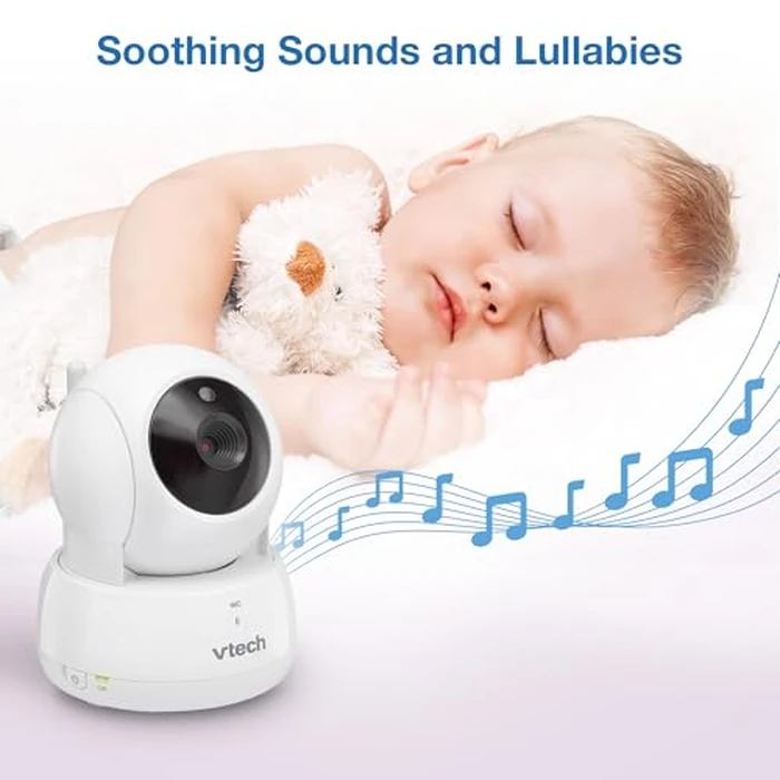 VTech VM924-2 5" Pan Tilt Zoom Video Baby Monitor with 2 Cameras - No WiFi, 17Hr Battery, 1000ft Range, Night Vision, Lullabies & Temperature Sensor - Ideal for New Parents & Twins by VTech - Image 9